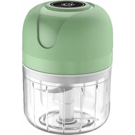 Mini hachoir à ail électrique sans fil 250 ml – Rechargeable USB – Lame en acier inoxydable – Gobelet PP alimentaire – Pour hacher viande, oignons, piments (1/5)