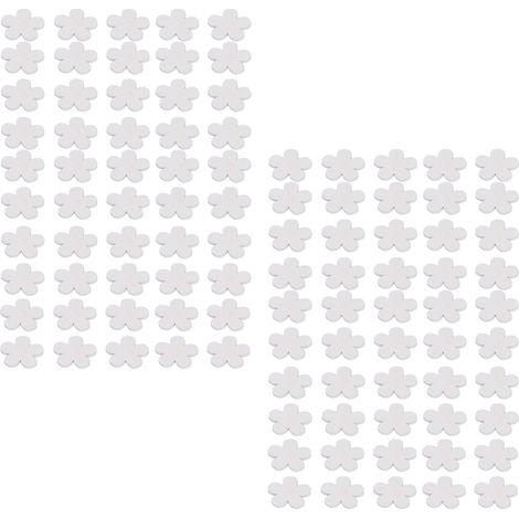 Lot de 100 Pendentifs Artisanaux en Bois Blanc Fleur Décorative pour Mariage Maison Créative (1/5)