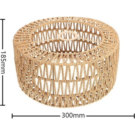 Abat-jour Tissé En Paille Naturelle Pour Plafond De Salon Décoration Dintérieur 30 x 18.5cm (1/5)