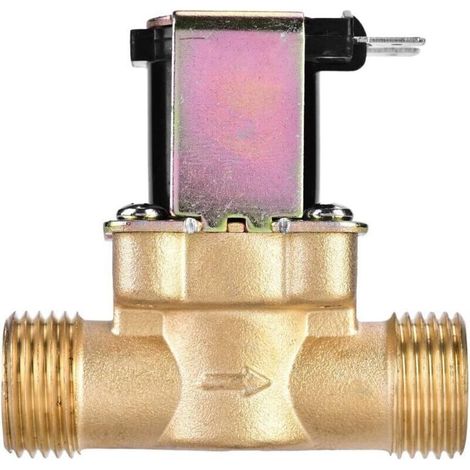 Électrovanne électrique en laiton, 1/2 "électrovanne d'eau normalement fermée DC 24V, électrovanne magnétique électrique pour le contrôle de l'eau