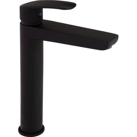 Grifo de Lavabo Monomando Alto Negro Mate con Sistema S2 de Ahorro de Agua Serie New Fly (1/2)