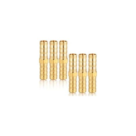 Raccords Tuyauterie Laiton 8 mm 6 Pièces Cannelure Droite Douille Filetage Connecteur Tuyau-KZQ
