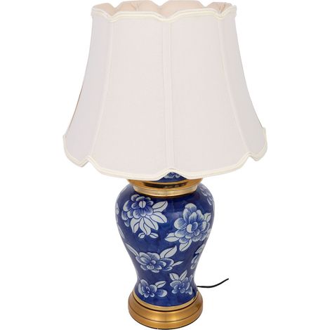 Lámpara de mesa de cerámica azul D40x67h cm (1/5)