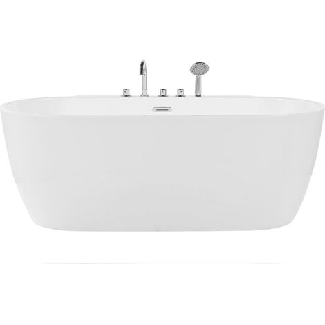 Vasca da Bagno Freestanding Acrilico Bianco Design Moderno 170 x 77 cm Roto (1/5)