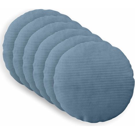 vidaXL Cushion Cover 6 pcs HEERLEN Blue 脴 40 cm Corduroy (1/5)