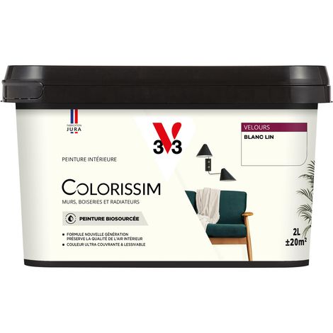 Peinture murale intérieure Colorissim® V33 Blanc lin Velours 2L