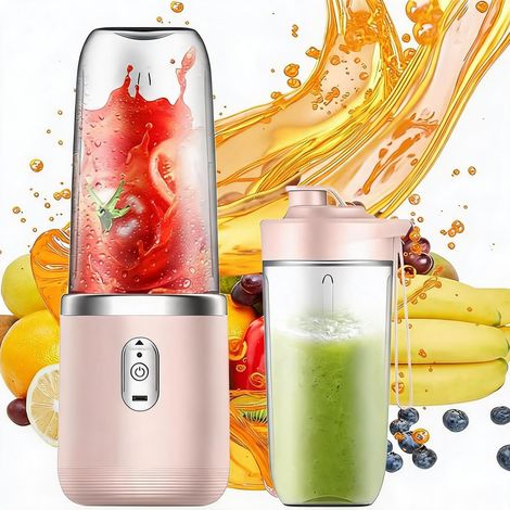 Mineup Portable Blender, 400ML Portable Blender Smoothie Maker, Blender For Smoothies, Rechargeable USB Blender Smoothie Portabl with 6 Blades and Travel Lid for Fruit Juice, Smoothies (1/5)