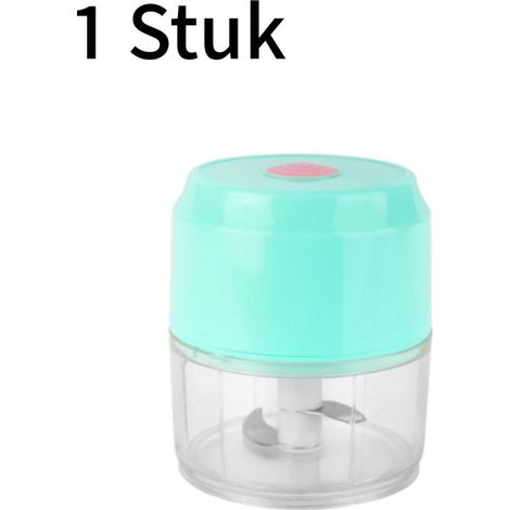 Kabelloser elektrischer Knoblauchzerkleinerer, wiederaufladbar über USB-C, für Knoblauch, Kräuter und Nüsse, blau (1/5)