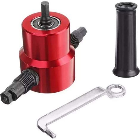 Nibbler - Coupeur De Tôle À Double Tête - Réglable 360° Pour Perceuse 8 mm - Kit Portable (1/4)
