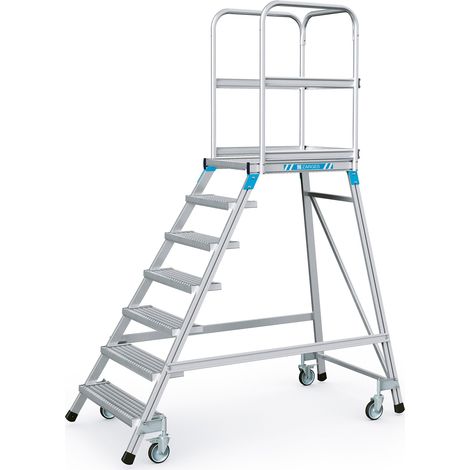 ZARGES Podesttreppe einseitig 7 Stufen/Gitter (1/3)