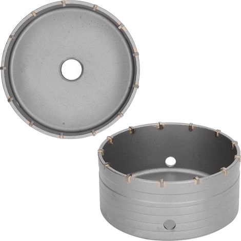 La scie cloche SDS Plus pour béton, avec raccord rapide et foret à percussion de 110 mm, est idéale pour la maçonnerie, le béton, le ciment et autres matériaux, offrant un perçage rapide et efficace. (1/5)