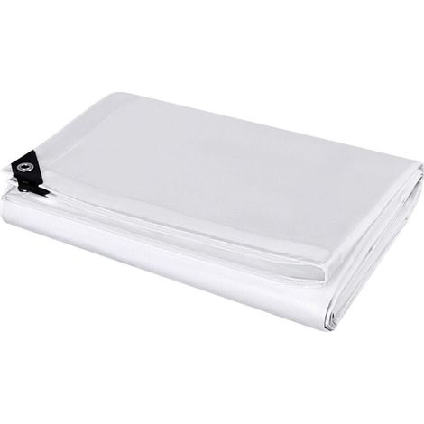 Bâche de Protection en Polyéthylène 3x6m 280g/m² PE Bâche Imperméable Ultra Lourde et Résistante Revêtue des Deux côtés avec Oeillets en Aluminium Couverture Étanche pour Jardin,Weiß (1/4)