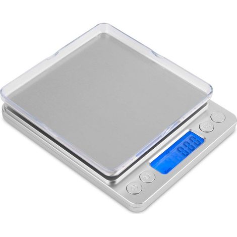 Balanza Mafiti Gram Scale, Balanza de cocina, Mini balanza digital, Balanza para joyería, 500 g/0,01 g, con pantalla LCD, Acero inoxidable, para hornear joyas (1/3)