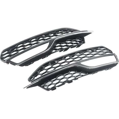 Rejilla para faros antiniebla, diseño de panal, reemplazo perfecto, cromo negro. (1/2)