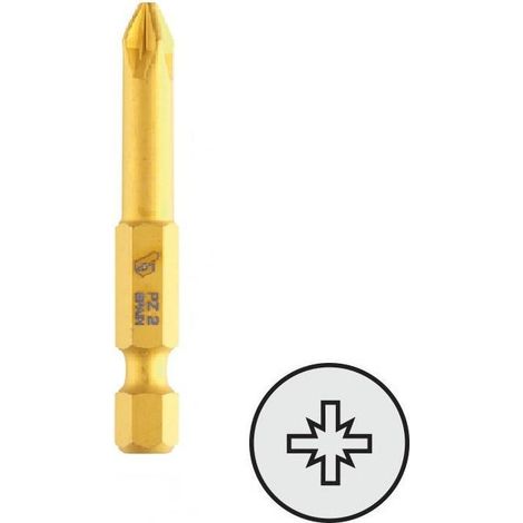 punta atornillar mango 1/4'' titanium pz 50mm punta atornill pz2 (1/2)