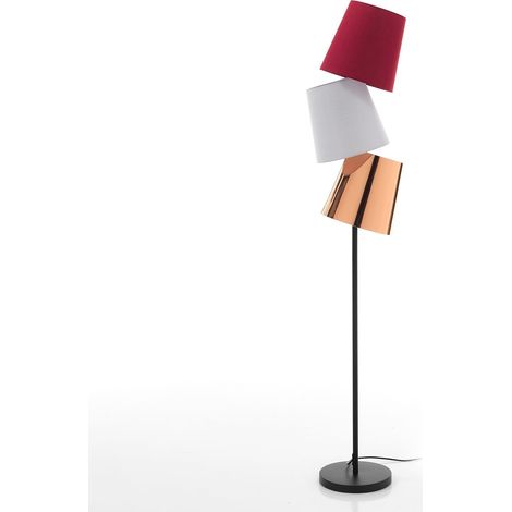 Moderne Stehleuchte 3-flammig mit bunten Schirmen Blend