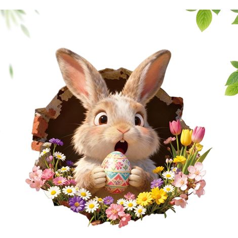 Bunny Toilet Sticker Fun Self Adhesive Home Decor with