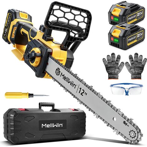 Motosierra inalámbrica 21 V, espada de 30 cm, pantalla LED, con dos baterías de 4,0 Ah y cargador (1/5)