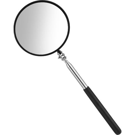 1 Miroir d'inspection télescopique, rotation 360 degrés, extensible 76 cm, poignée antidérapante, pour véhicule et maison