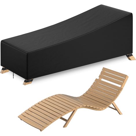 TolleTour Gartenliegen-Schutzhülle 420D Oxford wasserdicht UV-beständig schwarz/silber 200x75x40/70 cm