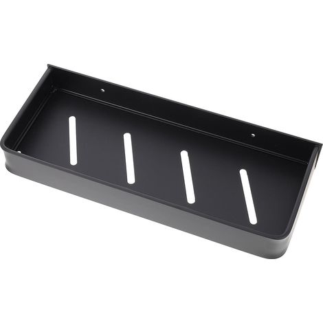 Étagère de rangement pour salle bain, sans perçage, 30 cm, noire, antirouille et résistante au (1/5)