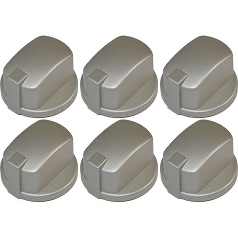 Indesit Compatible Oven Cooker Hob Control Knob Inox Pack of 6 (1/2)