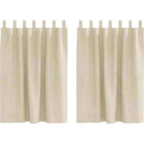 Rideaux occultants, lot de 2, beige, 140 x 140 cm, matière velours. (1/5)