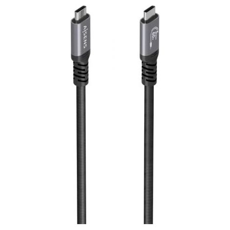 AISENS Cable USB 3.2 Gen1 Aluminio 5Gbps 4K@60Hz 3A 60W E-Mark, Tipo USB-C/M-USB-C/M, Negro, 7.0M