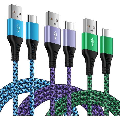 Cable USB C Charge Rapide, [0.9M/Lot de 3], Cable USB A vers USB C Samsung Téléphone Portable Cable Pour Samsung Galaxy S26 Ultra S25 S24 23 S22 A55,iPhone 17 Pro Max/16 Pro/15, Google Pixel, Xiaomi (1/5)