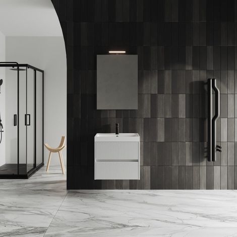 Mobile Bagno Cannettato Bianco Lucido 60Cm  Cortina (1/5)