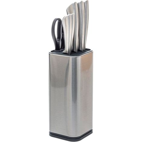 Bloc couteaux 5 pièces manche Acier "Silver Précision" Secret de Gourmet