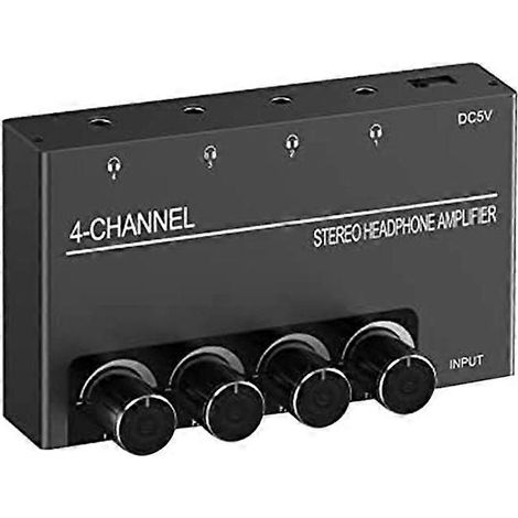 4-Kanal-Kopfhörerverstärker, 3,5-mm-Ausgang und 3,5-mm-Audioeingang, ideal für Studio und Heimgebrauch, HiFi-Streaming mit mehreren Kopfhörern (1/5)