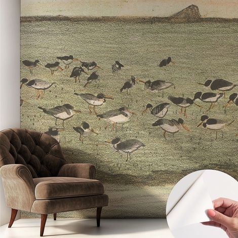 Tapete Selbstklebend - abwaschbar - Tapete mit Motiv - trendige Wanddeko - elegant Fototapete Vogelruhe 250x250 cm (1/5)