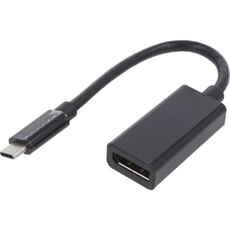 Adaptateur USB 3.1 DisplayPort femelle vers USB C male noir