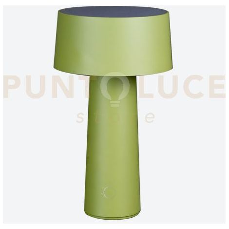 LAMPADA DA TAVOLO WIRELESS MUSH LED 3W 3000°K  200lm A BATTERIA VEREDE