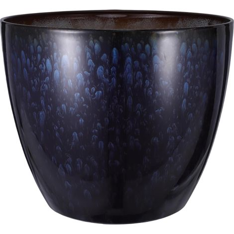 Pot de Fleurs pour Orchidées Phalaenopsis en Résine Émaillée Peacock Blue Pot Décoratif Intérieur Léger et Résistant Plantes Succulentes et Cactus Entretien Facile Décoration (1/5)
