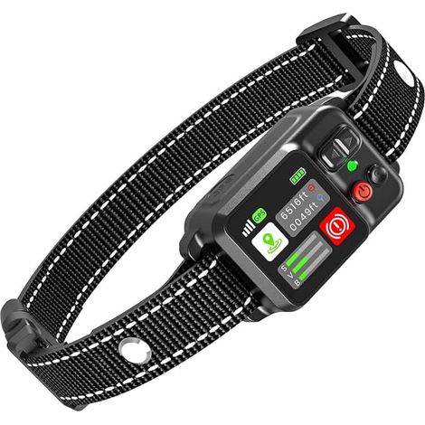 Collier Anti Fugue GPS sans Fil pour Chien, Système de Clôture Électrique avec 4 Modes, Écran Couleur et Signal GPS Intelligent, Extérieur Rayon Ajustable 10 à 3047 m (Noir Profond) (1/5)