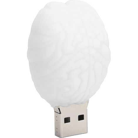 Clé USB Memory Stick 2.0, 16 Go, motif cerveau et dessin animé, blanche.
