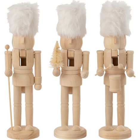 Lot de 3 Casse-Noisettes en Bois "Winter" 27cm Naturel (1/3)