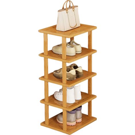 Étagère à chaussures en bois, étagère de rangement pour chaussures, étagères amovibles à 5 niveaux. (1/5)