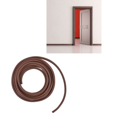 Cinta adhesiva de silicona de 6 m, 14 mm x 12 mm, aislamiento térmico y acústico para puertas y ventanas. (1/5)