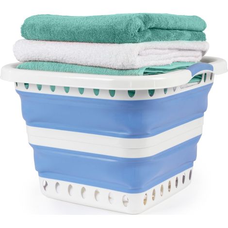 Panier à linge pliable 40 L, bleu (1/5)
