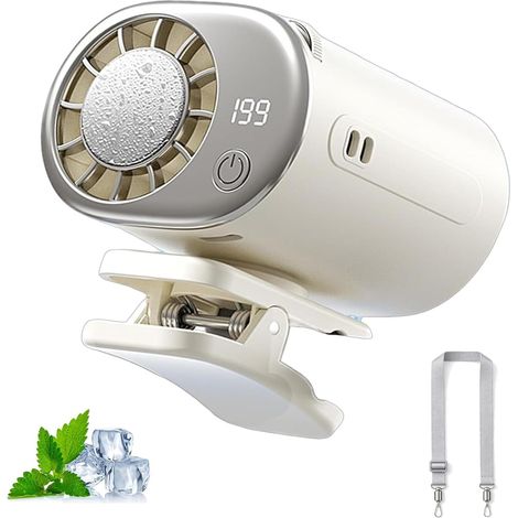 Ventilateur à clipser pour voiture (Ecru) Climatiseur Portable 2026 Avec Affichage Led Et Semi-Refroidissement , Rotation à 360°, 199 Vitesses RéGlables (1/5)