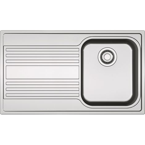 Franke RPX 611-86 Rapid Lavello ad incasso 1 vasca gocciolatoio destro 86x50 cm colore Inox Satinato (1/2)