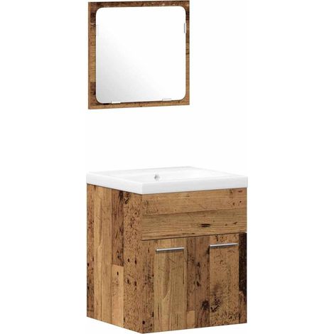 Maison Exclusive - Badezimmermöbel-Set Wandmontiert 3 pcs Altholz