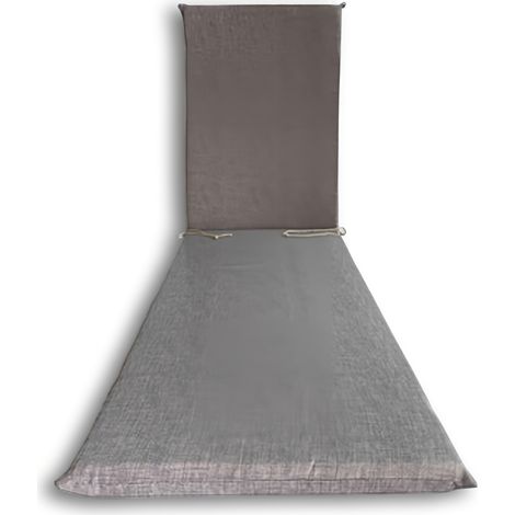 Cuscino Garden Lettino H.4,5 cm 180x60, Beige,Grigio,Ecrù, Comodo e Resistente - COLORE: GRIGIO