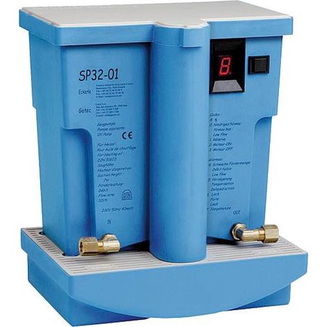 Groupe de pompe aspirante SP 32 – Interrupteur électronique de défaillance – Cuve de récupération intégrée – Débit 8 l/h à 7 m hauteur d'aspiration – Eckerle