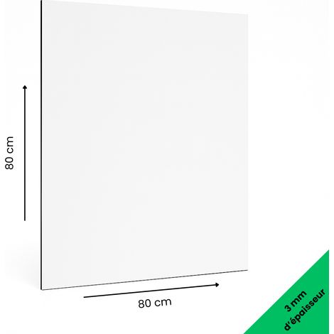 Signaletique.Biz France – Panneau aluminium composite blanc 800x800 mm – Épaisseur 3 mm – Résistant aux UV et à l'humidité – Plaque rigide pour déco ou pro