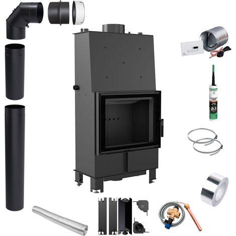 Wasser Kamineinsatz KRATKI LUCY 16kW Ø200 schwarz ECO Montagese (1/5)