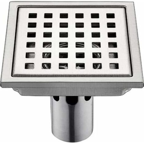 Siphon de sol inoxydable 15x15cm, Drain carré 15cm, Filtre acier inox anti-odeur, Bonde sol anti-retour étanche, Grille déodorante 15x15, Kit évacuation 1 pièce (1/3)